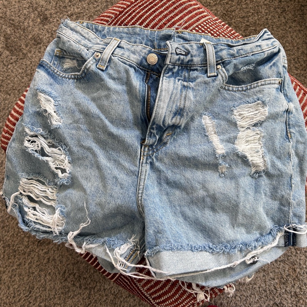 H&M’s Light Blue Distressed Jean Shorts